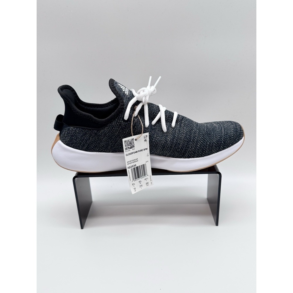 Adidas‎ Cloudfoam Pure Sportswear Mens 10US, White/Black/Grey, Gum Sole